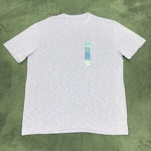 Tackle Tides Mens Crew Neck Pocket T-Shirt Lavender Heather Size L Cotton Blend